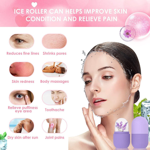 3 Pcs  ice Roller Facial Massage derma Roller Pack Of 3